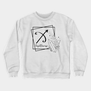 Sagittarius Zodiac Sign Floral Crystal Design Crewneck Sweatshirt